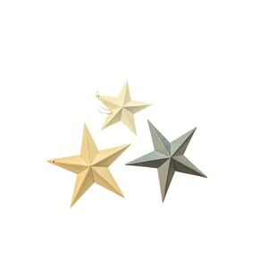 Set‎ of 3 Metal Barn Stars Wall Decor Rustic Country Farmhouse Neutral Colors